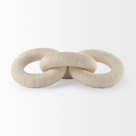 Alize Cotton Rope Wrapped Solid Wood Circular Chain Link Decorative Object from Mercana - Luna Furniture