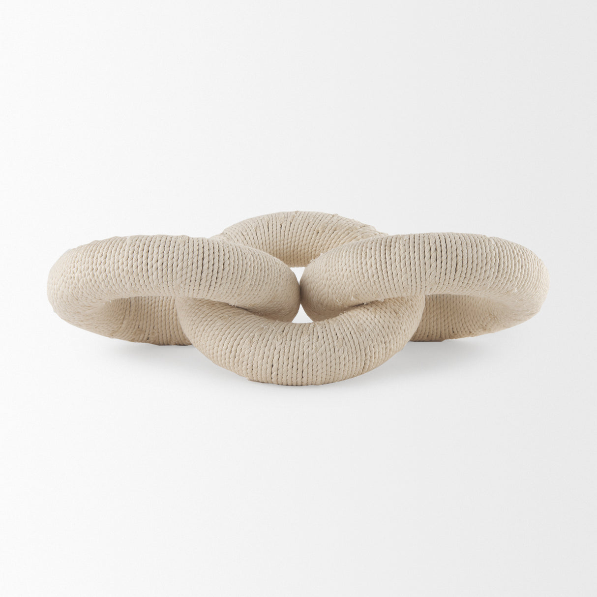 Alize Cotton Rope Wrapped Solid Wood Circular Chain Link Decorative Object from Mercana - Luna Furniture