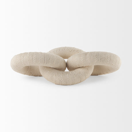 Alize Cotton Rope Wrapped Solid Wood Circular Chain Link Decorative Object from Mercana - Luna Furniture