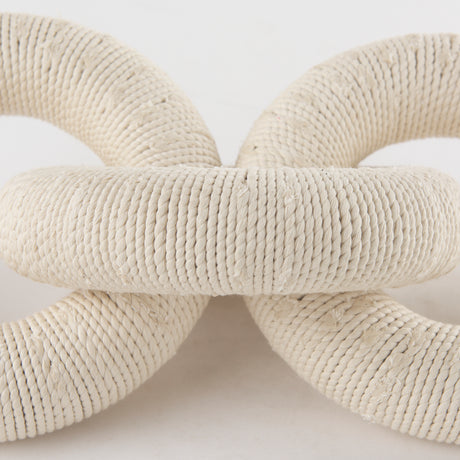 Alize Cotton Rope Wrapped Solid Wood Circular Chain Link Decorative Object from Mercana - Luna Furniture