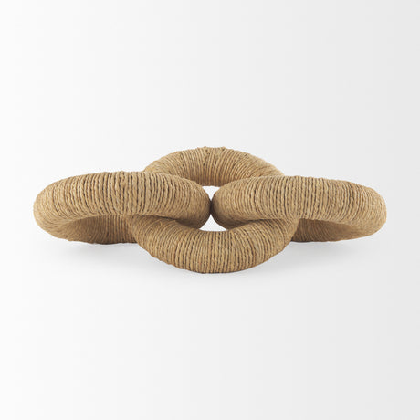 Alize Jute Wrapped Solid Wood Circular Chain Link Decorative Object from Mercana - Luna Furniture