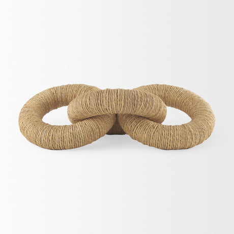 Alize Jute Wrapped Solid Wood Circular Chain Link Decorative Object from Mercana - Luna Furniture