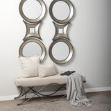 Ovallas 22" Round Champagne Wood Frame Mirror from Mercana - Luna Furniture