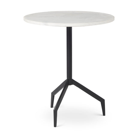Serre Marble Top 3 Prong Black Metal Base End Table from Mercana - Luna Furniture