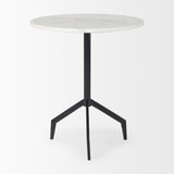 Serre Marble Top 3 Prong Black Metal Base End Table from Mercana - Luna Furniture