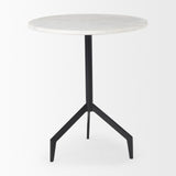 Serre Marble Top 3 Prong Black Metal Base End Table from Mercana - Luna Furniture