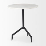 Serre Marble Top 3 Prong Black Metal Base End Table from Mercana - Luna Furniture