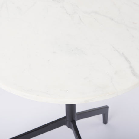 Serre Marble Top 3 Prong Black Metal Base End Table from Mercana - Luna Furniture