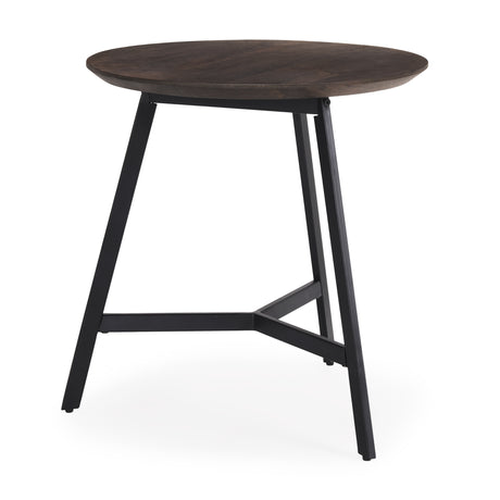Todd Dark Brown Wood W/ Metal Legs Side Table from Mercana - Luna Furniture