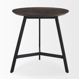 Todd Dark Brown Wood W/ Metal Legs Side Table from Mercana - Luna Furniture