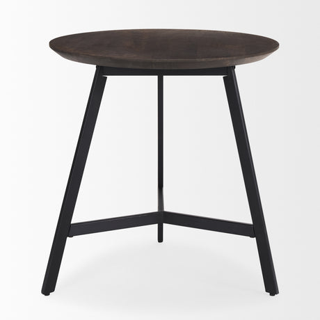 Todd Dark Brown Wood W/ Metal Legs Side Table from Mercana - Luna Furniture