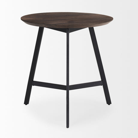 Todd Dark Brown Wood W/ Metal Legs Side Table from Mercana - Luna Furniture