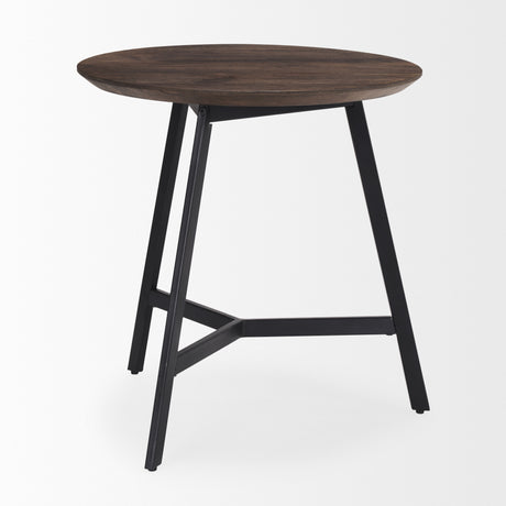 Todd Dark Brown Wood W/ Metal Legs Side Table from Mercana - Luna Furniture