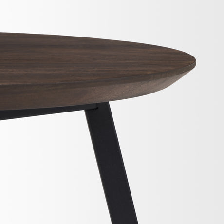 Todd Dark Brown Wood W/ Metal Legs Side Table from Mercana - Luna Furniture