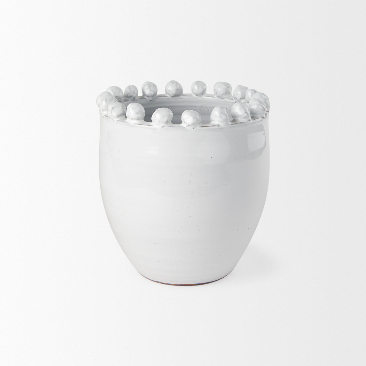 Basin Small Off-White Glazed Vase from Mercana - Luna Furniture