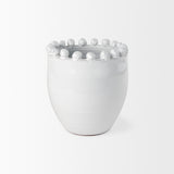 Basin Small Off-White Glazed Vase from Mercana - Luna Furniture