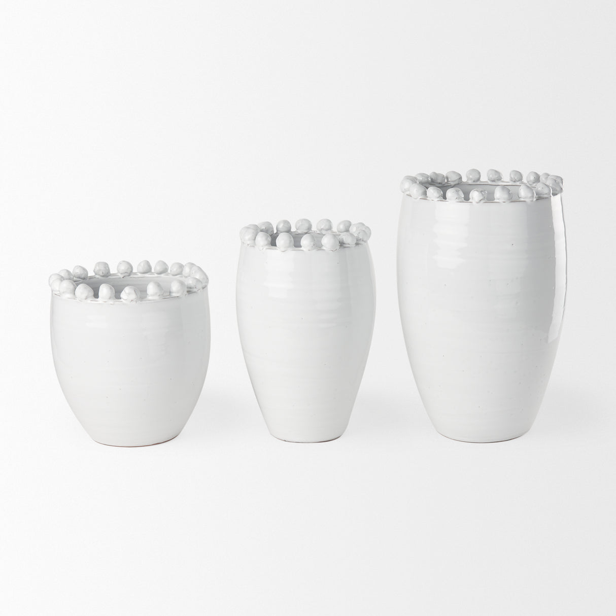 Basin Small Off-White Glazed Vase from Mercana - Luna Furniture