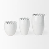 Basin Small Off-White Glazed Vase from Mercana - Luna Furniture