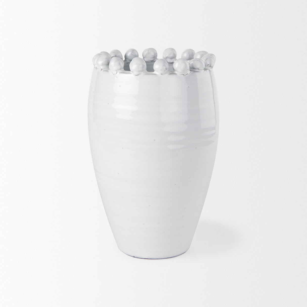 Basin Medium Off-White Glazed Vase from Mercana - Luna Furniture