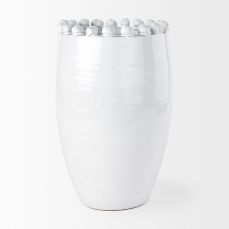 Basin Large Off-White Glazed Vase from Mercana - Luna Furniture