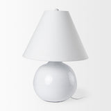 Mehdi White Ceramic Table Lamp from Mercana - Luna Furniture
