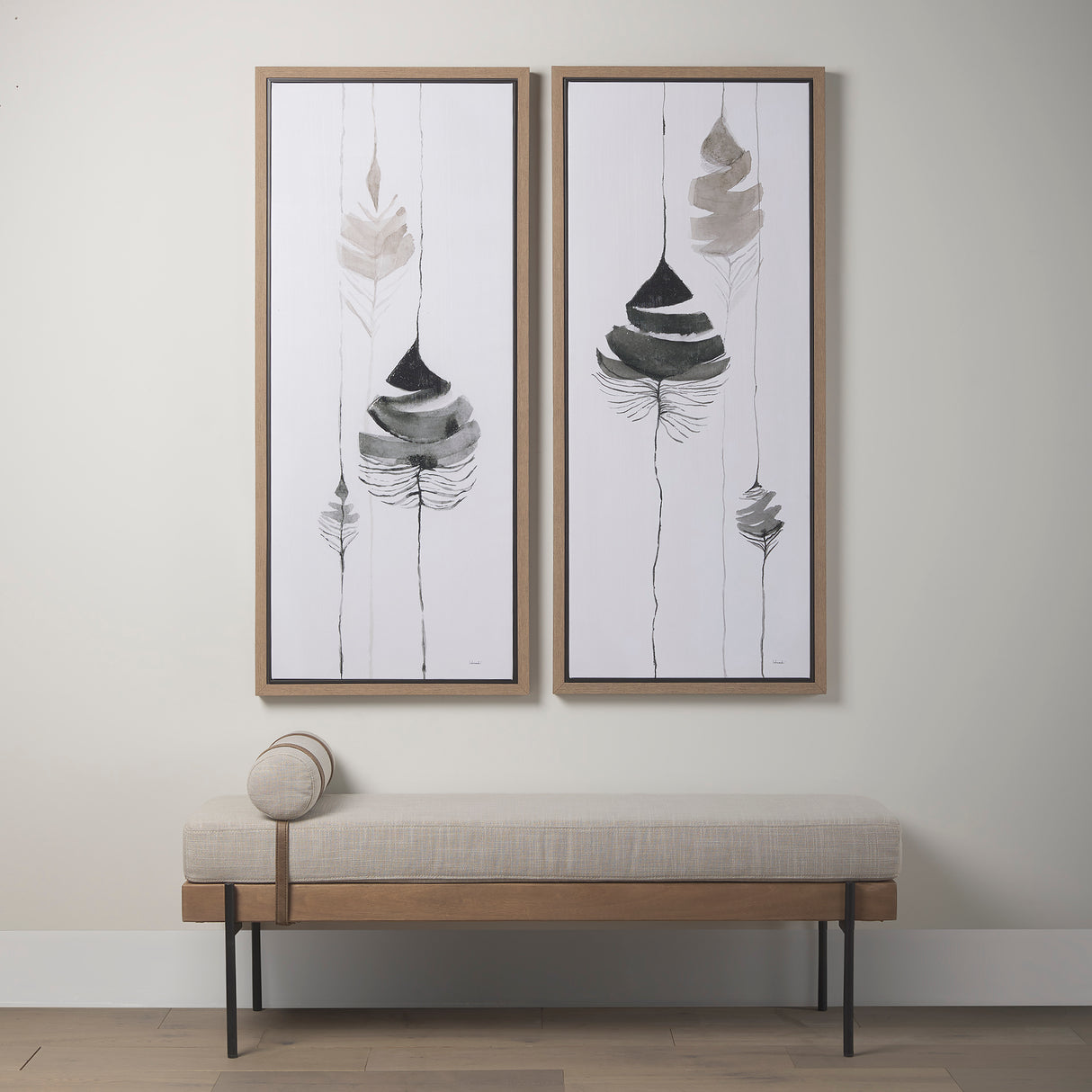 Rain of Leaf II by Mercana Studio a Hand Embellished Textured Framed Canvas from Mercana - Luna Furniture