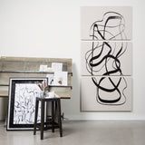 Free Lines Creamy (Set of 3) by Mercana Studio a Hand Embellished Textured Canvas from Mercana - Luna Furniture