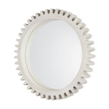 Sundance Cog 35.5" Round Whitewashed Wood Frame Mirror from Mercana - Luna Furniture