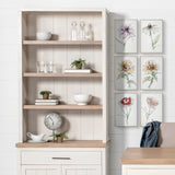 Fairview I White and Medium Brown Wood Three Shelf Shelving Unit from Mercana - Luna Furniture
