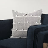 Linda 20 x 20 Navy And Cream With White Detail Decorative Pillow Cover from Mercana - Luna Furniture
