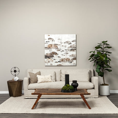 Esagono Octagonal Gold Metal-Clad Reclaimed Wood End/Side Table w/ Storage from Mercana - Luna Furniture