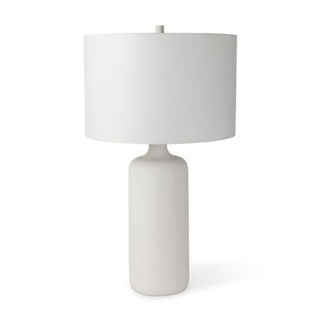Melanie 17.0L x 17.0W x 30.5H White Shade W/White Base Table Lamp from Mercana - Luna Furniture