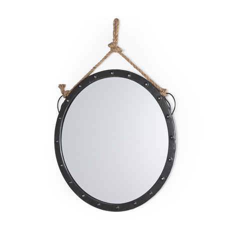 Pendula 27L x 27H Round Metal Frame Mirror from Mercana - Luna Furniture