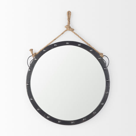Pendula 27L x 27H Round Metal Frame Mirror from Mercana - Luna Furniture