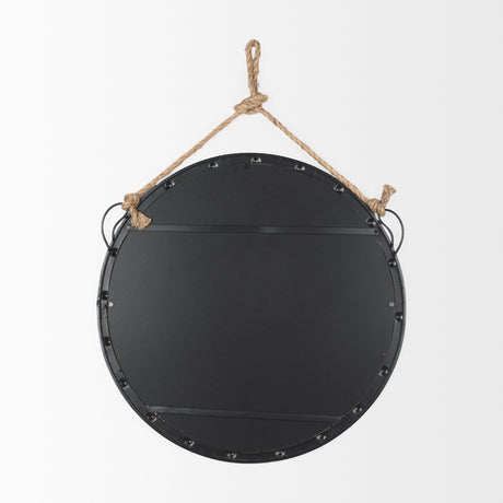 Pendula 27L x 27H Round Metal Frame Mirror from Mercana - Luna Furniture