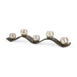 Lux Copper Metal Five Hurricane Glass Holder Table Candle Holder from Mercana - Luna Furniture