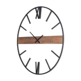 Roman 36" Round Oversize Industrial Wall Clock from Mercana - Luna Furniture