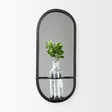 Katherine Wall Mounted Mirror w Glass Bottle for Botanicals or Floral from Mercana - Luna Furniture