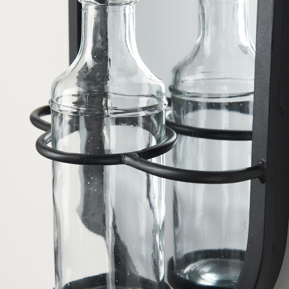 Katherine Wall Mounted Mirror w Glass Bottle for Botanicals or Floral from Mercana - Luna Furniture
