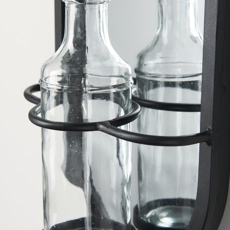 Katherine Wall Mounted Mirror w Glass Bottle for Botanicals or Floral from Mercana - Luna Furniture