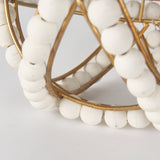 Espanlade I Small 9L x 9W White Wooden Beaded Orb from Mercana - Luna Furniture