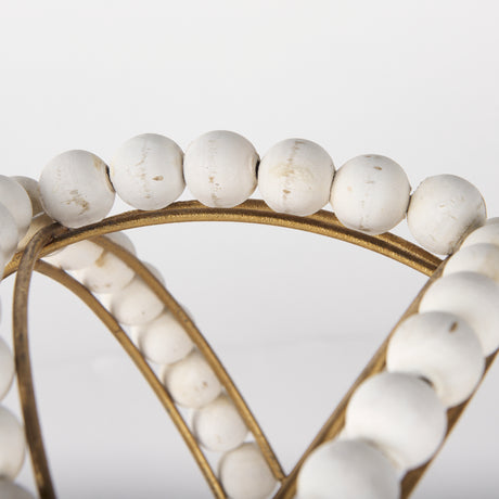 Espanlade II Large 11L x 11W White Wooden Beaded Orb from Mercana - Luna Furniture