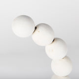 Pontchartrain I (Small) 9L x 5W White Beaded Broken Sphere Decorative Object W/ Gold Base from Mercana - Luna Furniture