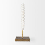 Pontchartrain II (Large) 11L x 6W White Beaded Broken Sphere Decorative Object W/ Gold Base from Mercana - Luna Furniture