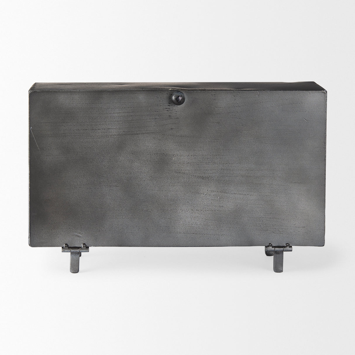 Harvey 13.0L x 4.5W x 8.1H Black Metal and Wood Rectangular Table Clock from Mercana - Luna Furniture