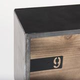 Harvey 13.0L x 4.5W x 8.1H Black Metal and Wood Rectangular Table Clock from Mercana - Luna Furniture