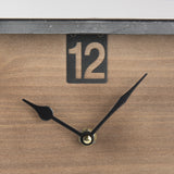 Harvey 13.0L x 4.5W x 8.1H Black Metal and Wood Rectangular Table Clock from Mercana - Luna Furniture