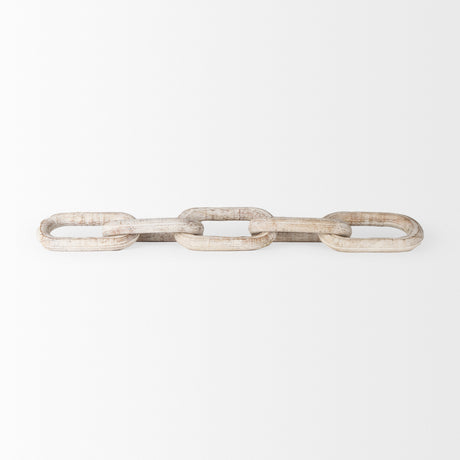 Alix 29.0L x 5.0W x 5.0H Beige Wooden Link Chain Decorative Object from Mercana - Luna Furniture