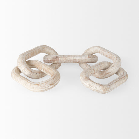 Alix 29.0L x 5.0W x 5.0H Beige Wooden Link Chain Decorative Object from Mercana - Luna Furniture