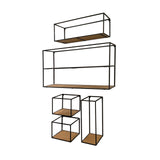 Riaz Set of 5 Wood & Metal Shelves from Mercana - Luna Furniture